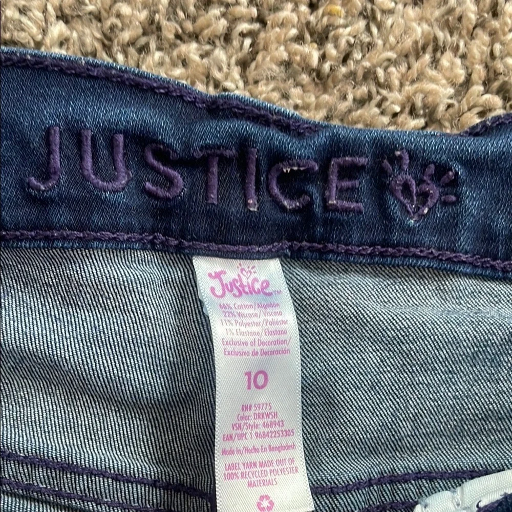 Justice Kids' Distressed Dark Blue Jeans